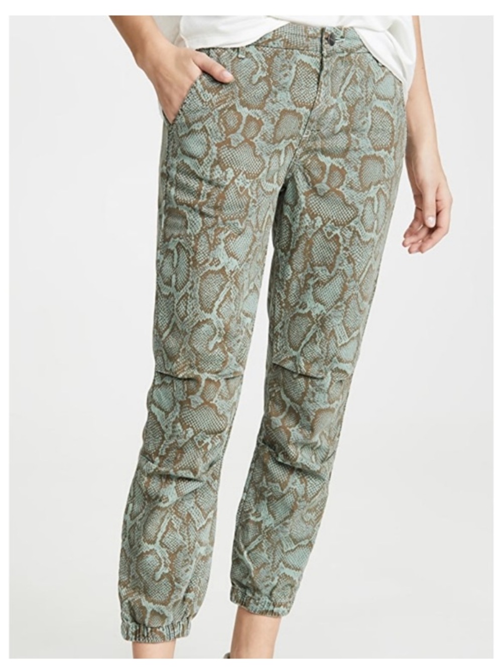 Sundry Python Zip Joggers Snakeskin Print